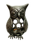 Vintage Cast Iron Owl Candle Holder Lantern Tea Light Garden Decor 7   