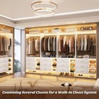 2 5ft Closet System With 3 Drawers     Shelves wardrobe Clothes Rack W hanging Rod