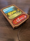 Vintage 1981 Coors Beer Lighted Cowboy Scene Beer Bar Sign Light Advertising