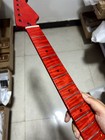 Low Price Red 22 Round Fret Gloss Flame Maple Electric Guitar Neck Parts 25 5in