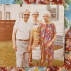 Vintage 1980s Photo 1980 Portrait Family Grandparents Child Kodak Portrait
