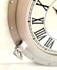 Antique Marine 12  Brass Ship Silver Porthole Clock Nautical Wall Clock Home Dec