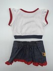 Build A Bear Red White Blue Usa Sequin Top Denim Jean Skirt Teddy Clothes Outfit