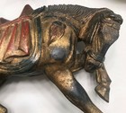 Antique Chinese Hand Carved painted And Signed Standing Imperial Wooden Horse  