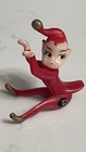 Vintage Red Christmas Pixie Elf Figures Mini Decor Plastic Cake Toppers