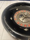 Vintage Wood Black Lacquer Roulette Wheel Game Novelty Decor Made In France Jal