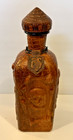 Vintage Leather Wrapped Decanter Bottle Set Of 3  From Spain  read Description  