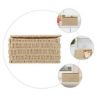 Woven Strap Shelf Organizer Cosmetic Bin Lid Kitchen Basket Seagrass Basket