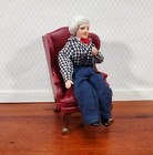 Dollhouse Grandpa Grandfather Porcelain Doll Poseable 1 12 Scale Miniature