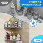 2 Pack Corner Shower Caddy White Adhesive Bathroom Storage Shelf No Drilling New