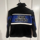 Cheer Athletics Team Jacket Black Blue Yl Youth Large Rhinestone Zip Up Varsity