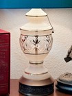 Vintage 1950-60s  Cut Crystal   Frosted Glass Table Lamp   Rewired   Gold Trim
