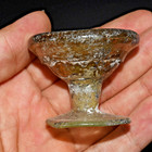 Extremely Rare Ancient Roman Glass Chalice Cup With Patina From Israel