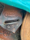 Used Simco  15  Brown Leather  Western Trail pleasure Saddle W teal Seat Us Made