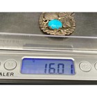 Vintage Southwestern Kachina Turquoise Hand Stampwork Sterling Silver Pendant