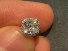 Lab Grown Diamond Halo Earrings  2 44 Ct Cushion Cut  10k Solid Gold