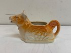 Intage Czechoslovakia Cow Creamer Lusterware Orange Porcelain Figural Jug 62