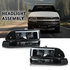 Led Headlights Pair For Chevy Blazer 98-05 S10 98-04 Bumper Lights Smoke Lens