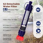 Personal Water Filter Straw  Portable Water Pouches  Camping Purifier