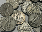 1933 To 1939  Mixed Walking Liberty Half Doliar Roll Lot     5 C0ins