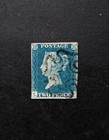 Queen Victoria Gb 2d Blue Sg 4 Pl 2 Used Black Mx 3 4 Margins Quality Stamp Vf