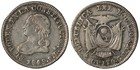 Ecuador 1849 Gj Silver 1 2 Real  1 63 Gr   16 77 Mm Km-35 Vf-ef