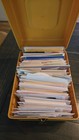 Huge Lot Vintage Greeting Cards In Vintage Wilson Hard Plastic Sewing Box