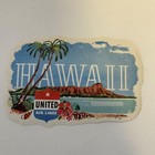 50s United Airlines Hawaii Original Luggage Sticker Menehune