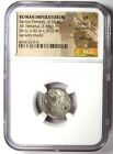 Sextus Pompey Neptune Ar Denarius Coin 42 Bc - Certified Ngc Vf  brockage 