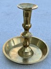 Pair Brass Candlestick Holder Large Solid India 7    Tall   Fat 7  Base Vtg