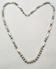 Vintage Navajo Handmade Bench Bead Sterling Silver Necklace 24 