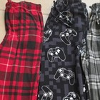 Boys Lot Of 4-pack Fleece Pajama Pants Plaid Video Game Smiley Size 14 16