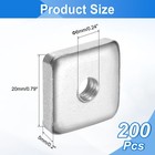 200pcs M6x20mmx5mm Square Nuts  Carbon Steel Zinc Plated Coarse Thread Nuts