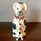 Dalmation Dog Mom W  Baby Wooden Painted 8 5  Figurine Statue