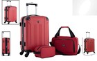 Elegant Chicago Red 3-piece Hardside Spinner Luggage     Effortless Mobility