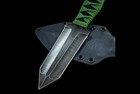 Ecos Knives Fixed Blade Dagger W  Green black Paracord Wrapped Handle    Sheath