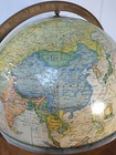 Vintage Rand Mcnally 12  Terrestrial Globe Full Meridian In A Wood Cradle Mount