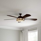 Hampton Bay 52 In  Led Weathered Bronze Ceiling Fan W  Remote Control