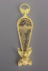 Vtg Cameo Pierced Brass Fireplace Screen Eagle Fan Art Deco 38x27 Victorian