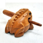 Craft Wooden Lucky Frog Croaking Musical Instrument Home Office Decor