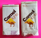 2 X Vintage Camel Cigarette Empty Packs Soft Pack Lights   Lights 100s -rjr