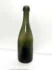 Old Antique Green Glass Wine Bottle Freeblown - 1800s - Air Bubbles - 10 Inch