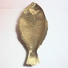 Vintage Mid Century Modern  mcm  Brass Fish Serving Tray Footed Beautiful Korea