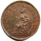 1723 Wood s Hibernia Farthing Colonial Coin 1 4d