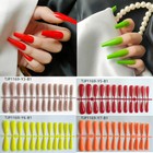 24pcs Matte False Nails Long Ballerina Fake Nail Art Tips Full Cover Coffin Nail