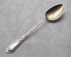 Rare Large Vegetable Spoon   Potato Spoon Floral Art Nouveau In 800 Silver