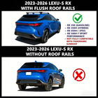 Black Cross Bar Fit Lexus Rx350 Rx350h Rx450h  Rx500h 2023-2026 Roof Rail Rack