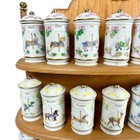 Lenox Carousel Porcelain Spice Jars   Wooden Rack Complete Set Of 24 1993