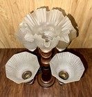 Antique 5-arm Wooden metal Candelabra Candle Holder With Removable Glass