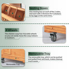 Mobile Chicken Coop W 6 Nesting Boxes 4 Wheels large Hen House For 6-8 Chickens